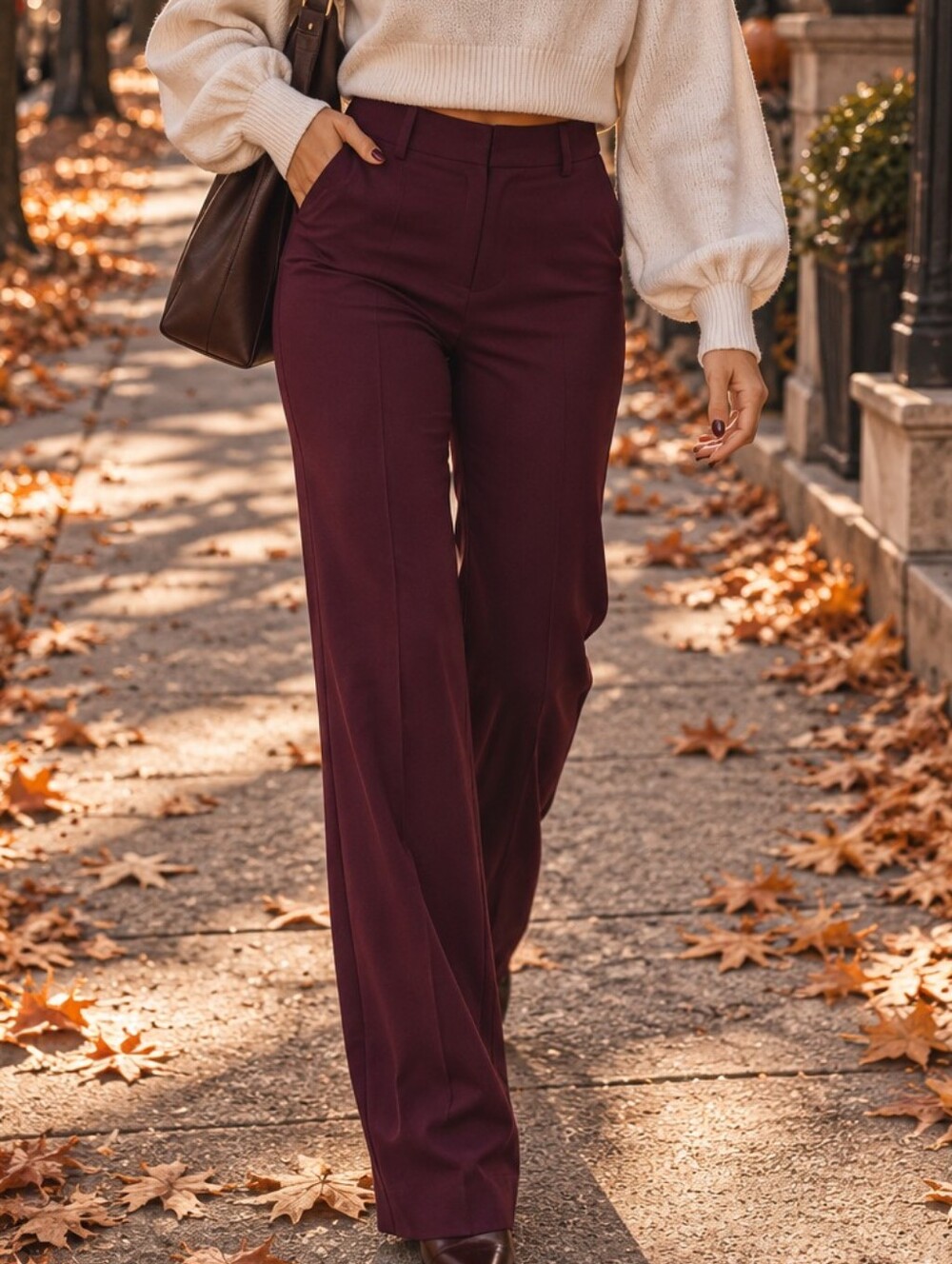 Rafaella Womens Pants — Burgundy Plum